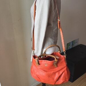 MCM Orange Crossbody Leather Bag